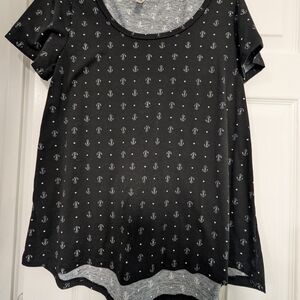Nautical Black Women's Short Sleeve Top